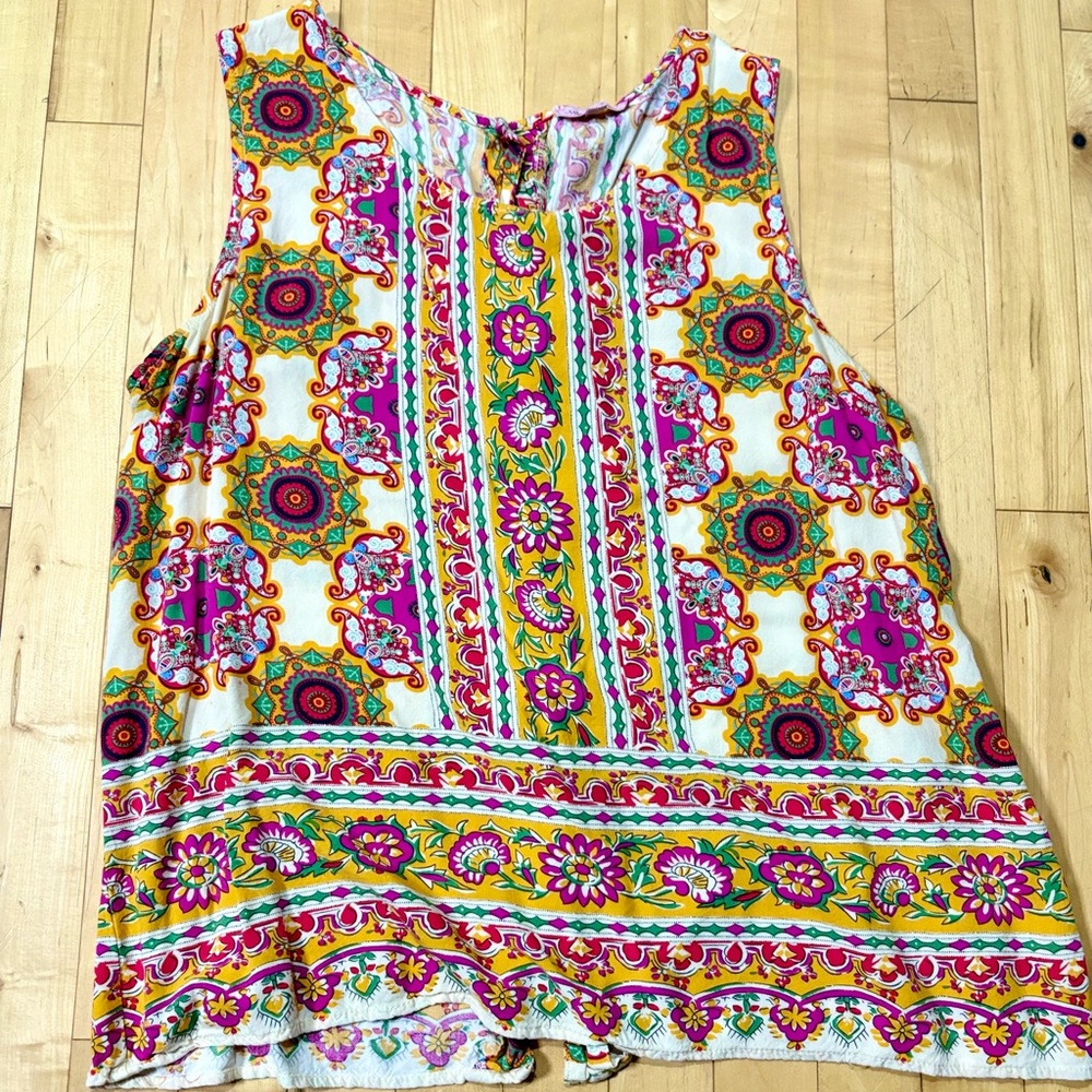 Colorful Boho Sleeveless Women's Top